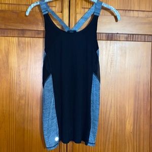 Athleta Tank Top Sheer Sides Athletic Wear with Racerback Bk/Gr Size XS